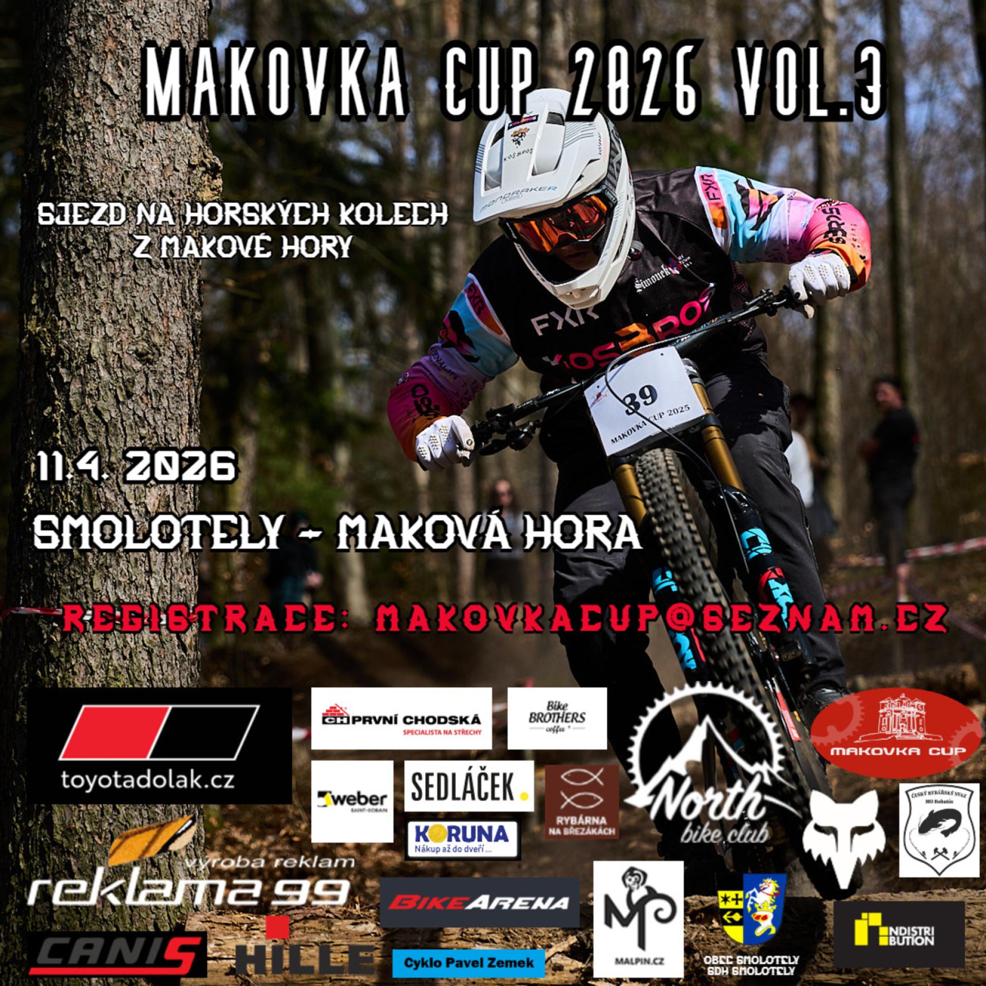 Vesnický race Makovka Cup 2026 klepe na dveře. Nové lajny, nové výzvy. Registrace otevřena